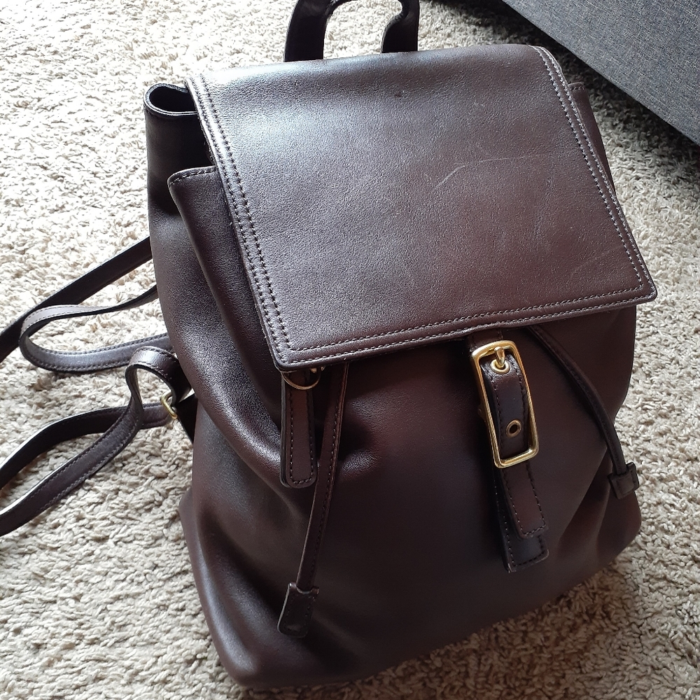 Coach Brown Leather Backpack